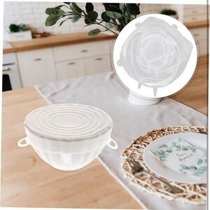 10/$25🦋 Healifty 5 Piece Clear Flexible Silicone Bowl Lids